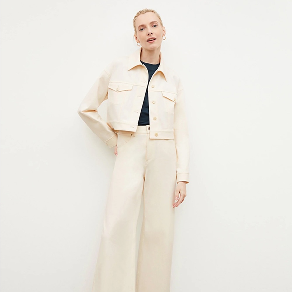 MM La Fluer Cropped Canvas Cream Jacket
